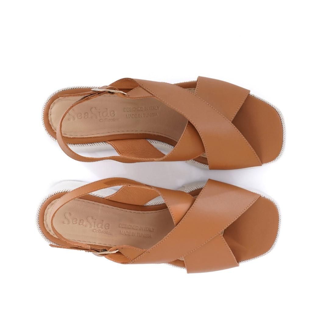 Sandale compensée Cuir E25-902