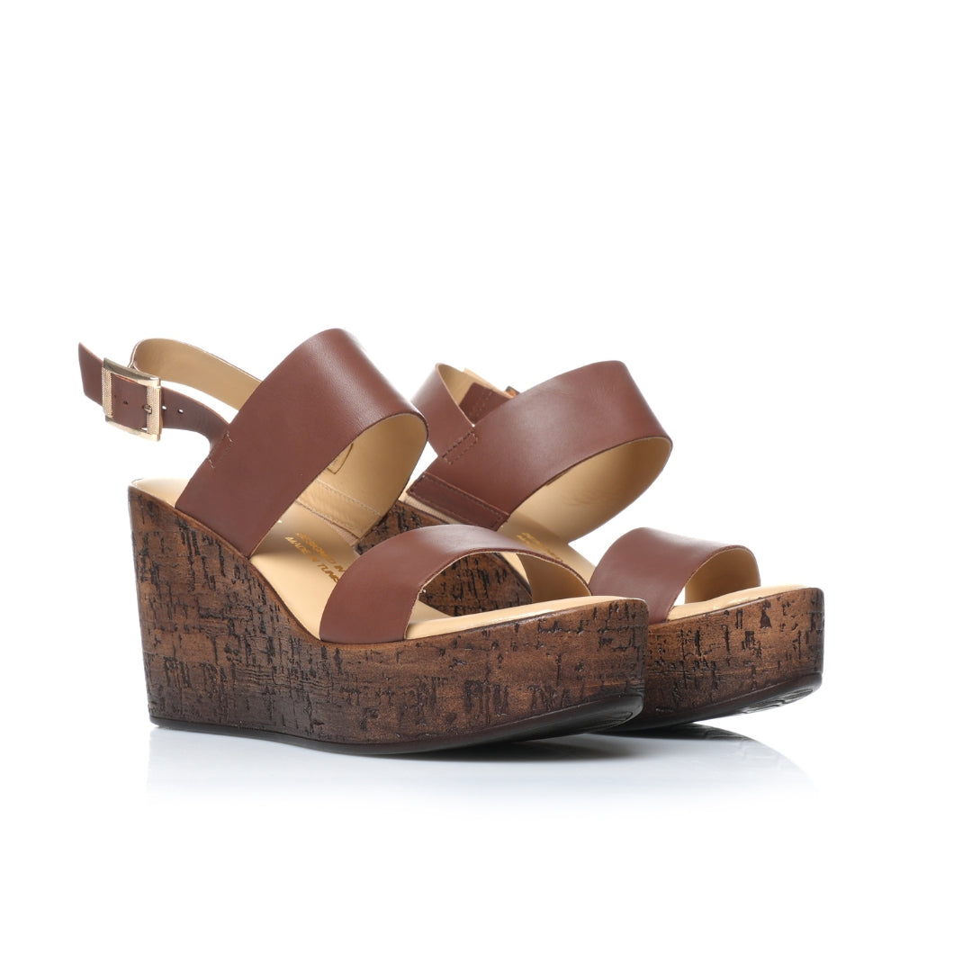 Sandale cuir compensée E26-923