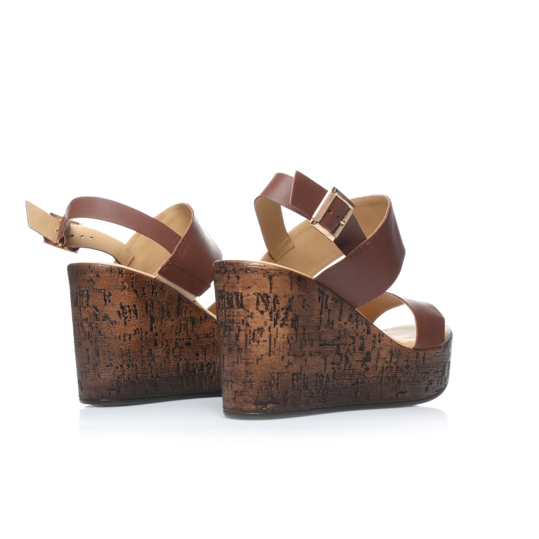 Sandale cuir compensée E26-923