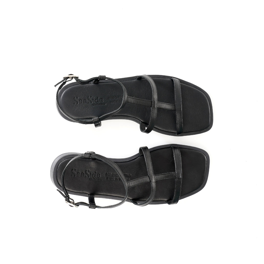 Sandale Plate en Véritable Cuir E25-065