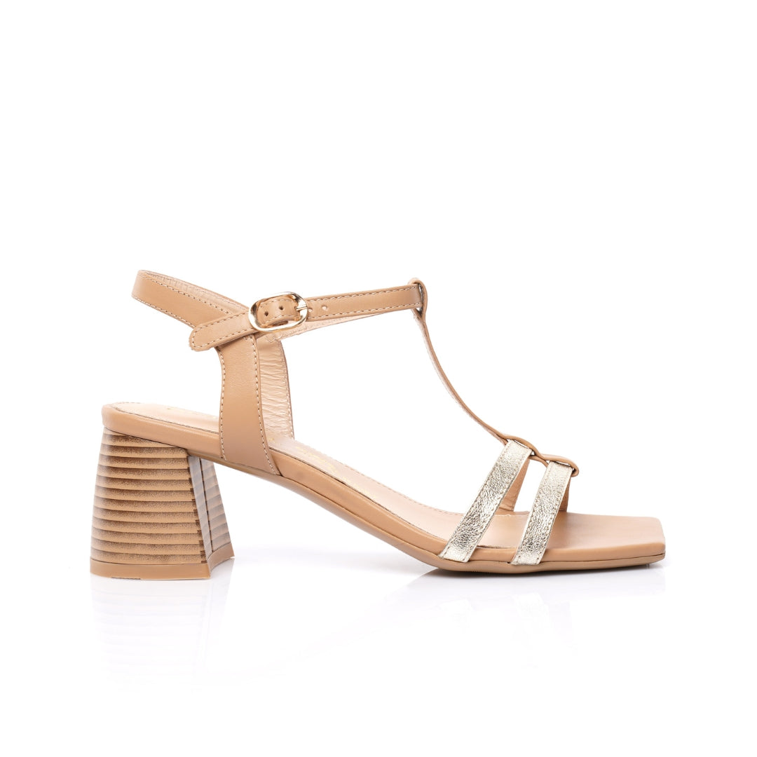 Sandale cuir demi talon E26-G804