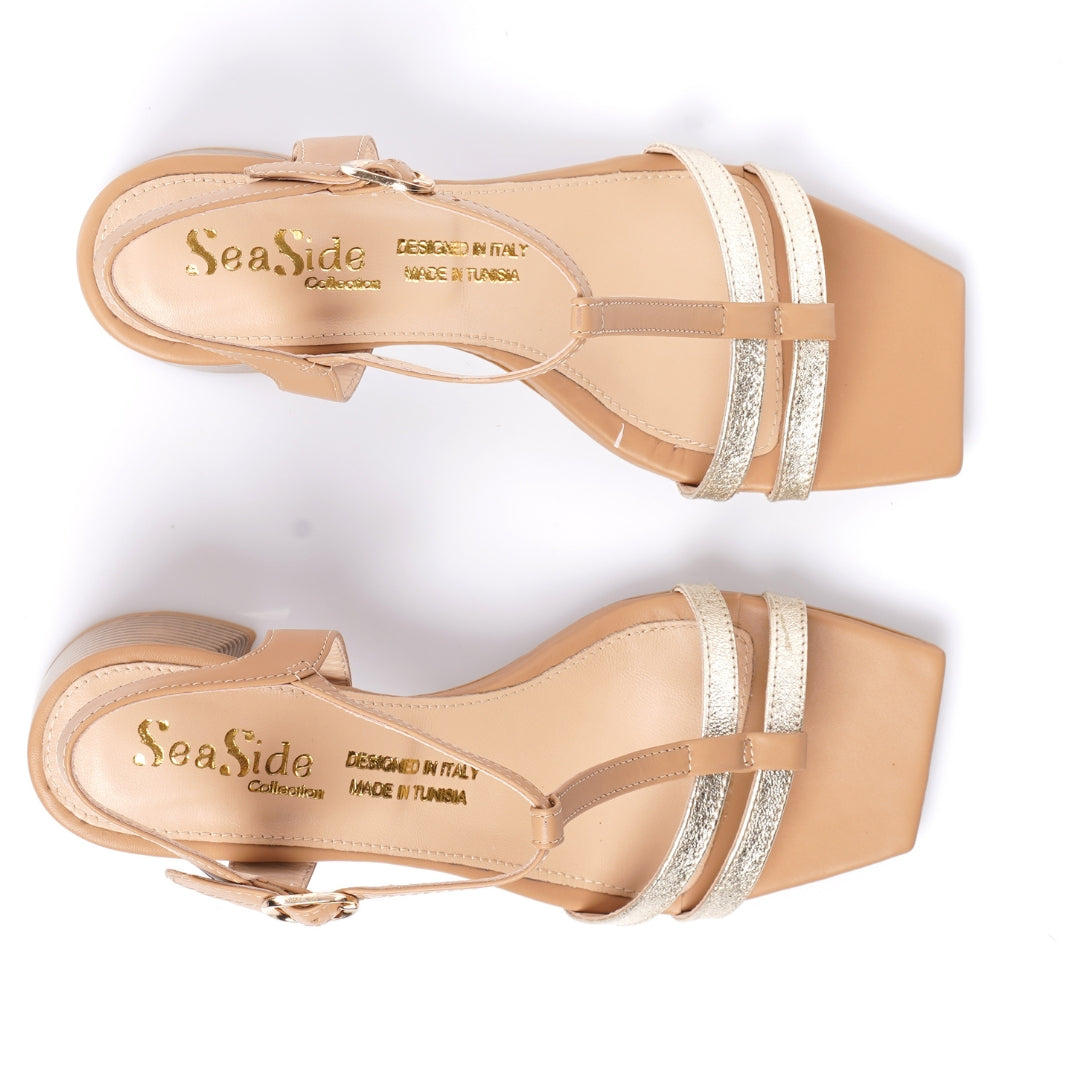 Sandale cuir demi talon E26-G804