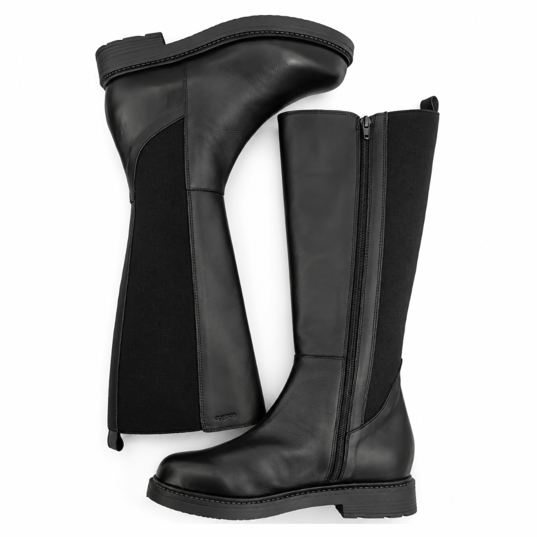 Bottes Cuir Elastique Plat