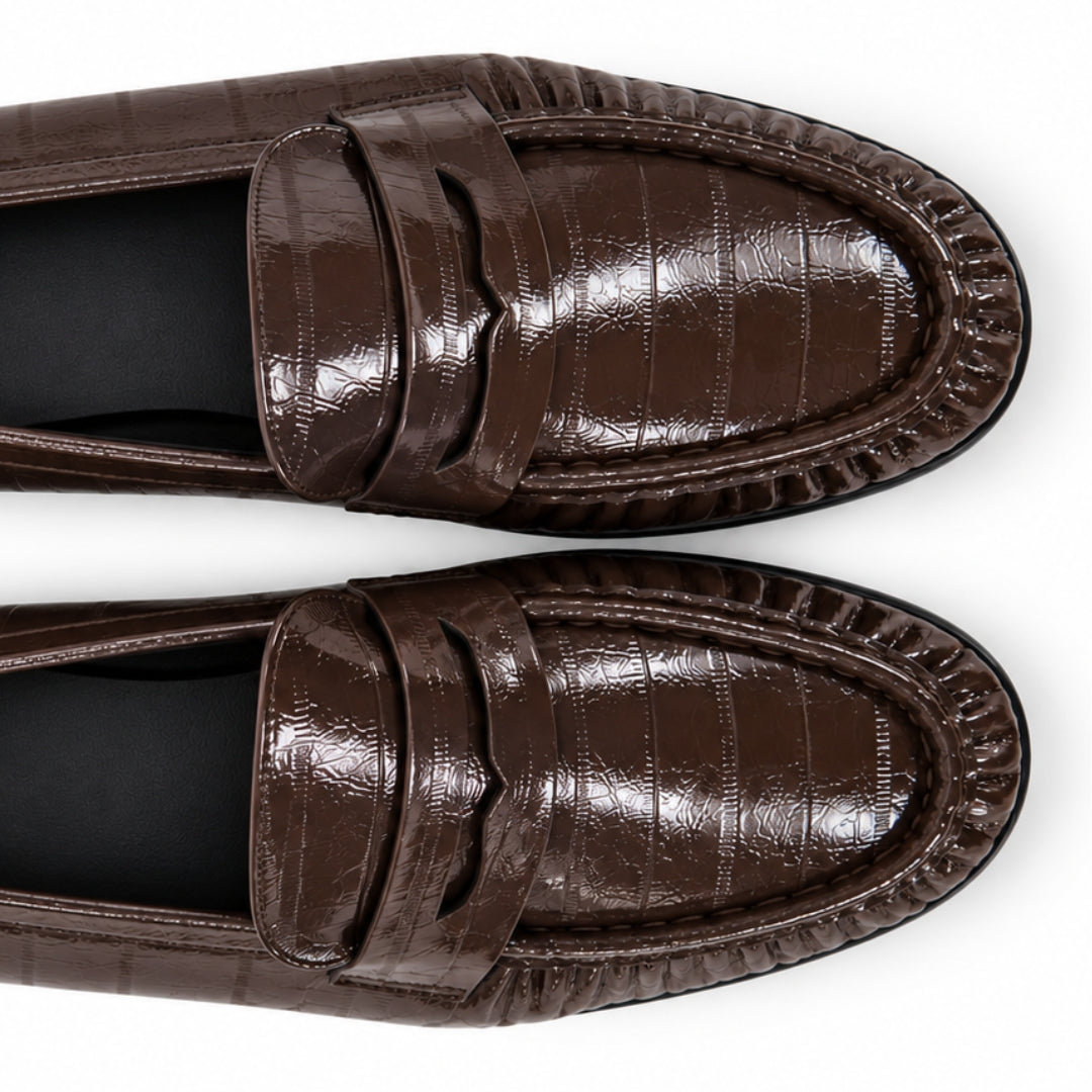 Mocassin croco plat H26-F108