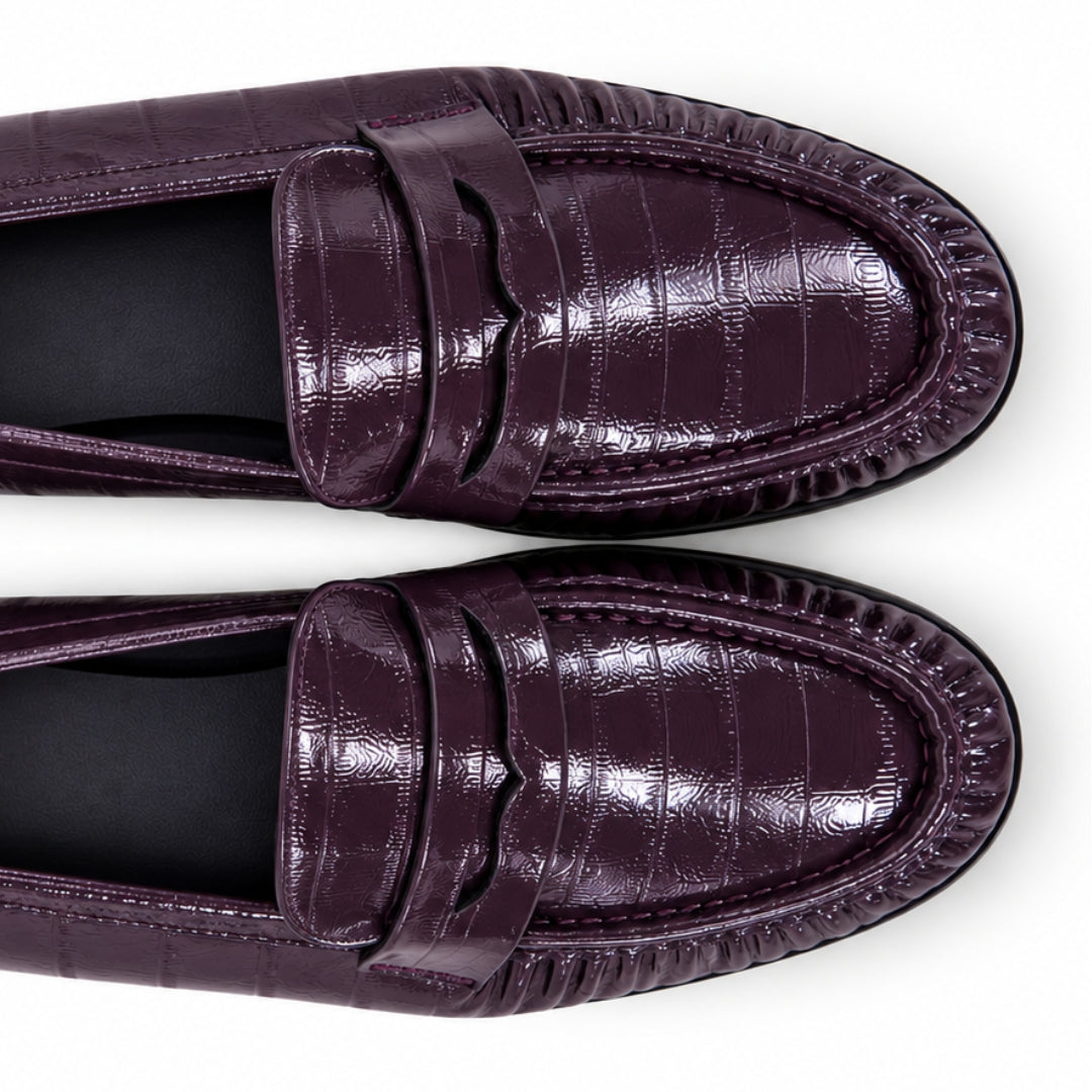 Mocassin croco plat H26-F108