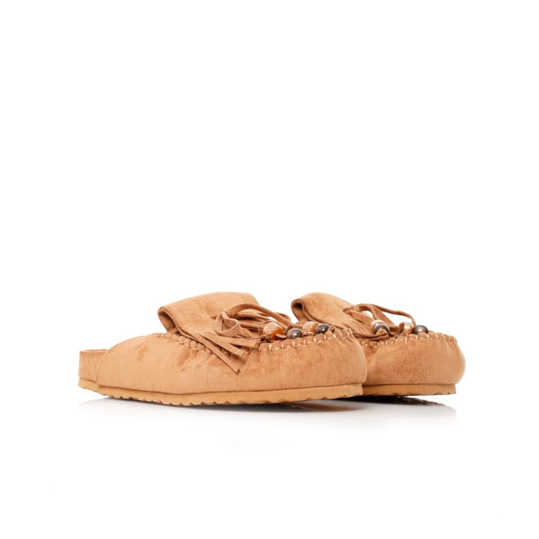 Mules mocassins frange P26-F528