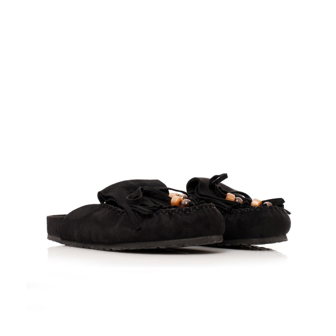 Mules mocassins frange P26-F528
