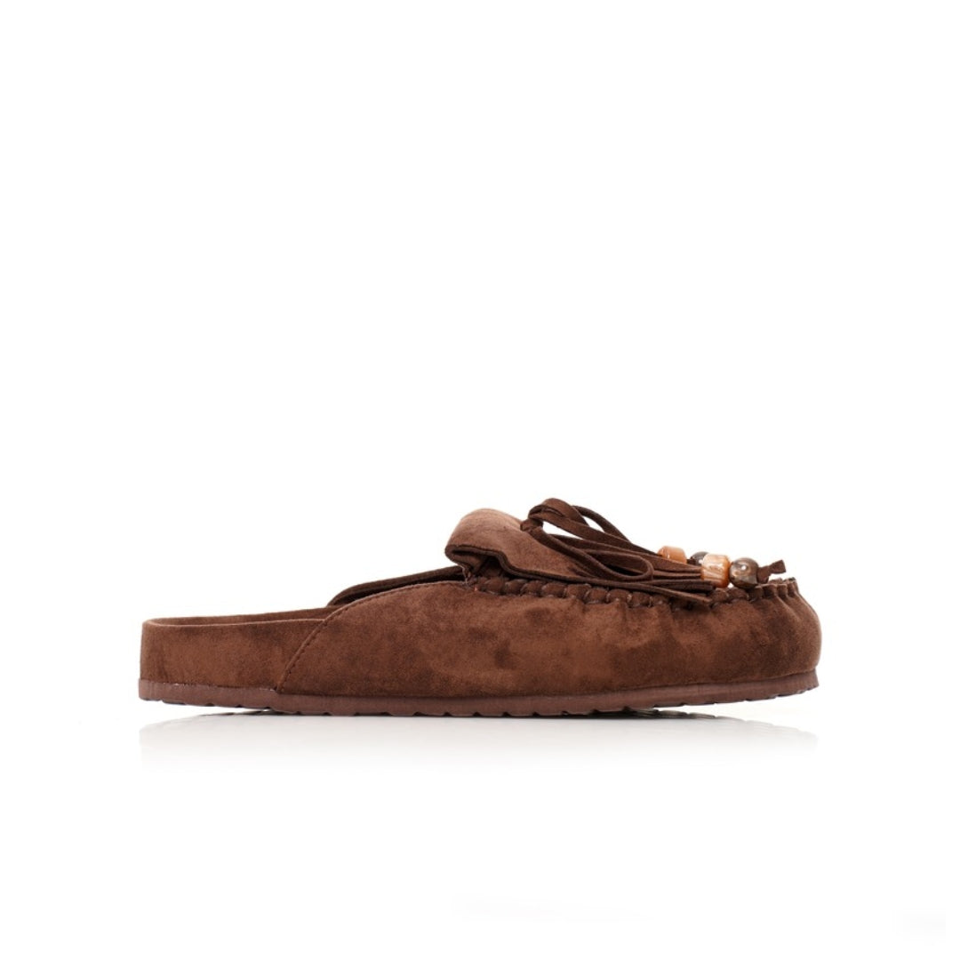 Mules mocassins frange P26-F528