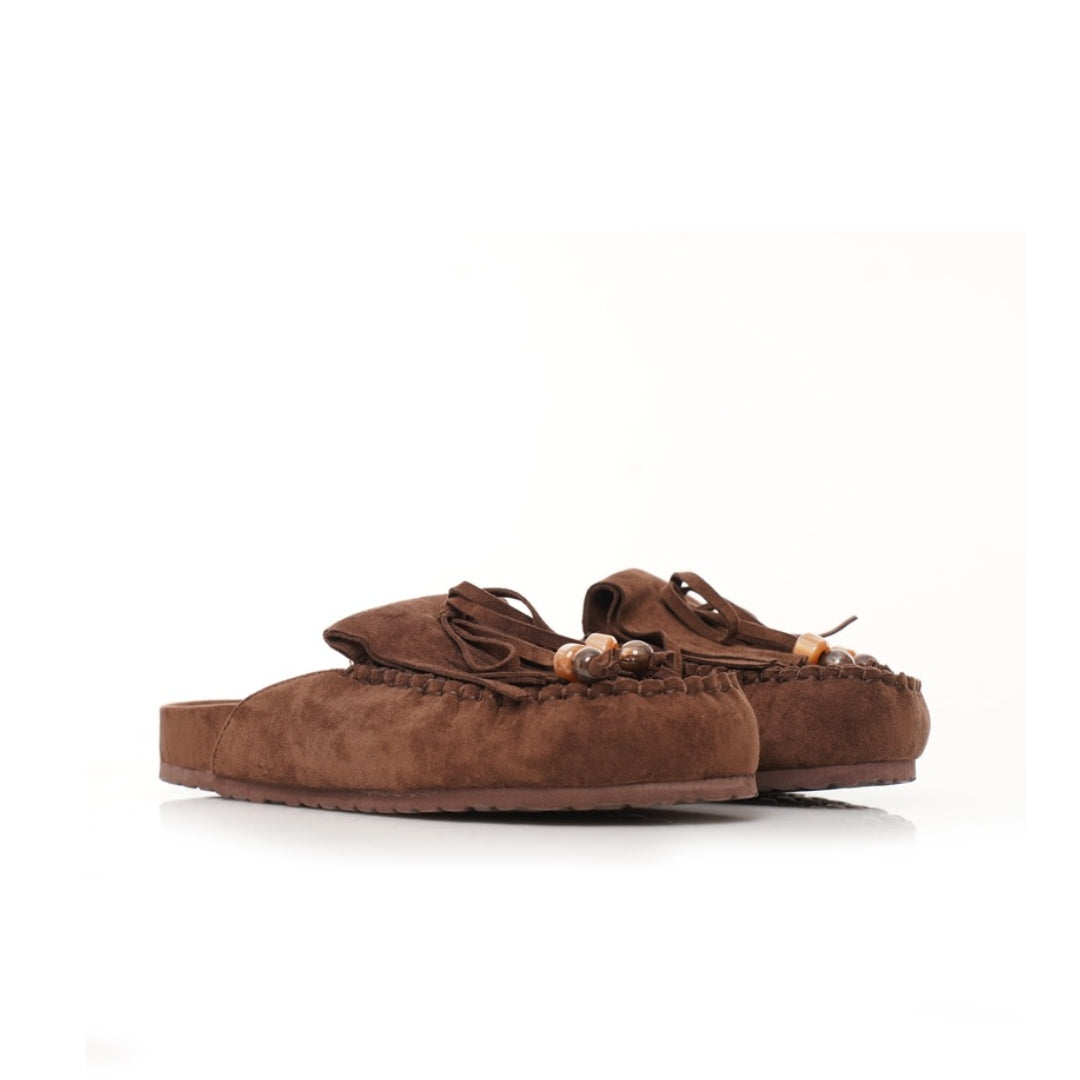 Mules mocassins frange P26-F528