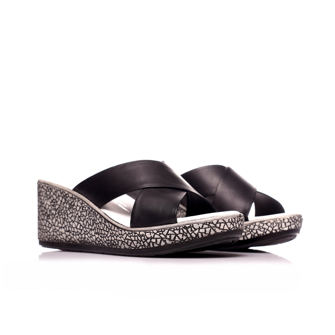 Sabot Cuir croisé compensé E26-9310