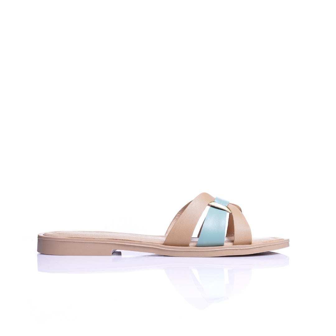 Claquette cuir plat E26-7081