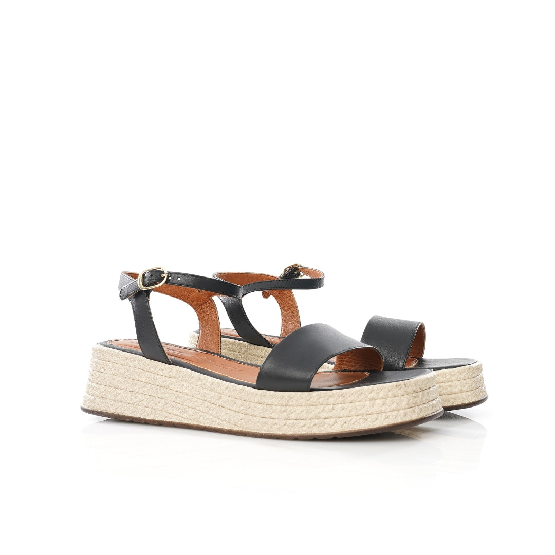 Sandale compensée Cuir E25-064