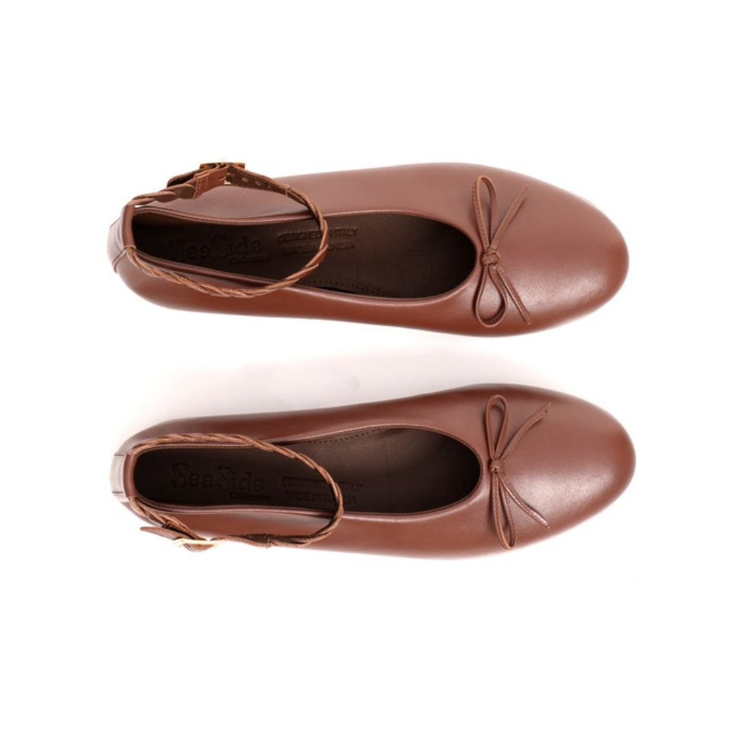 Ballerines Bride Cheville Tressée en Cuir P26-2507