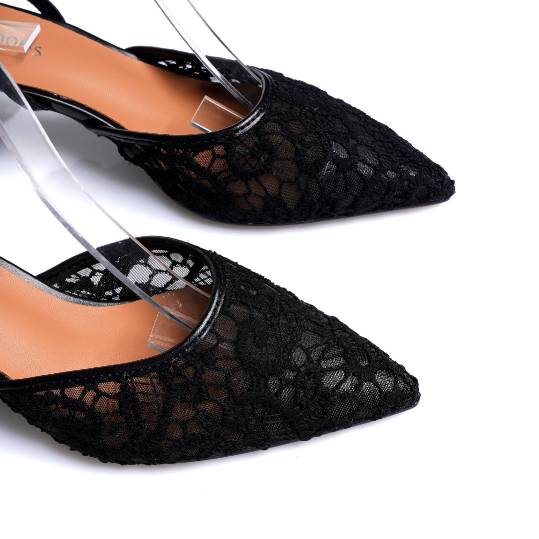Slingback dentelle demi talon E26-F561