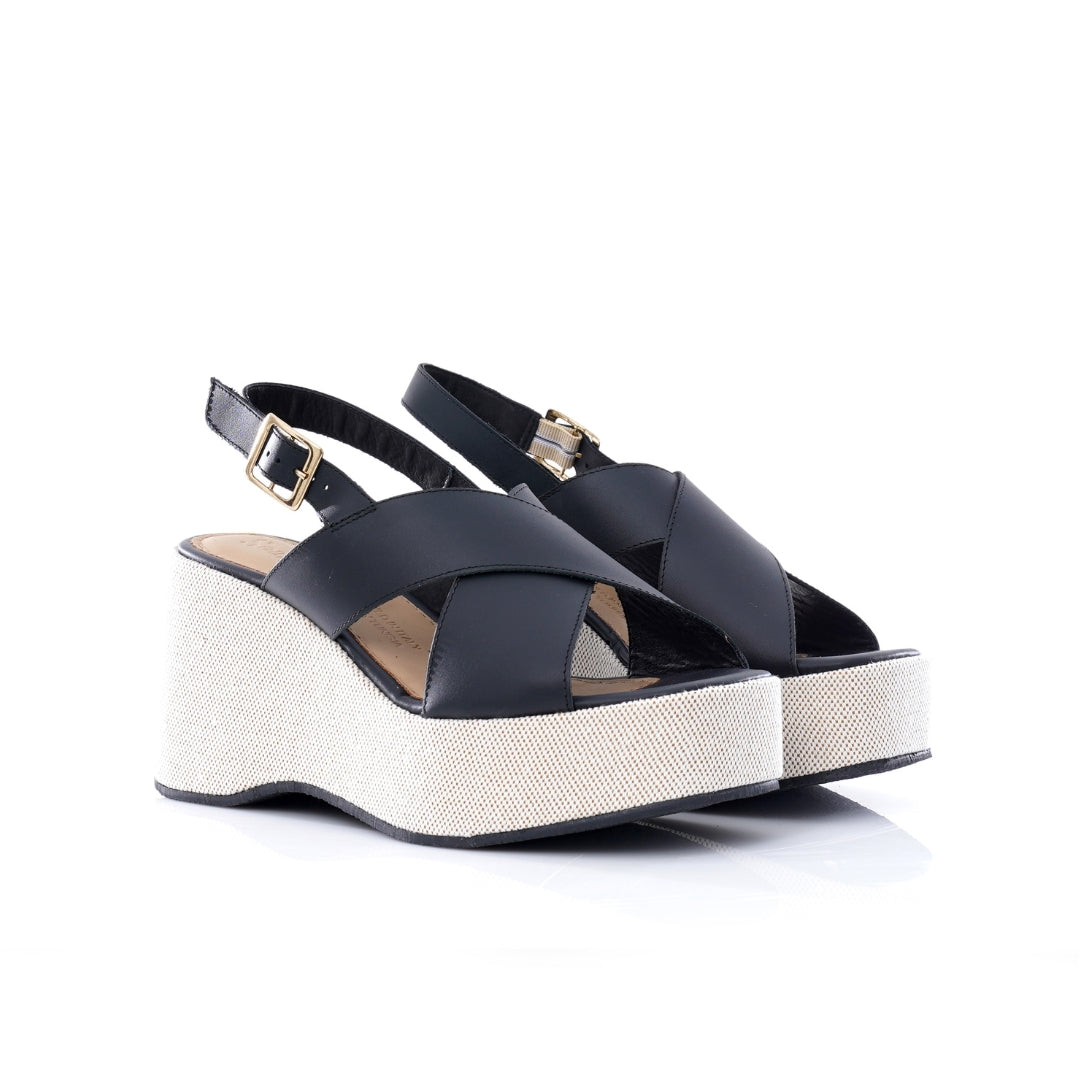 Sandale compensée Cuir E25-902