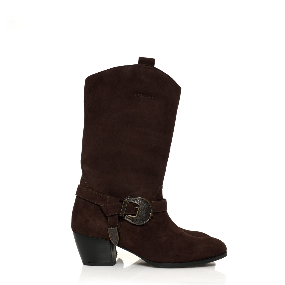 Botte Santiag CUIR Velours H25-F400