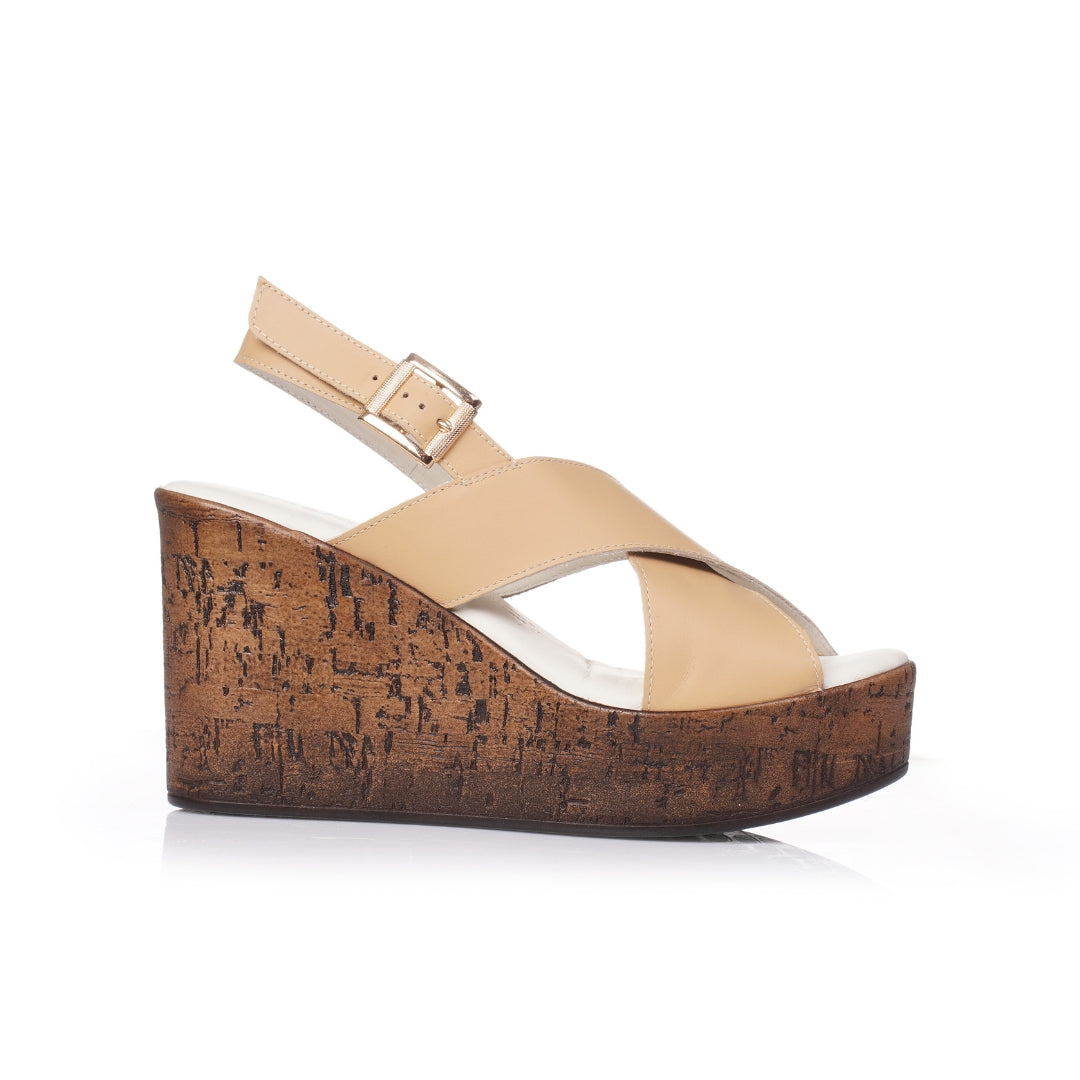 Sandales compensées Cuir croisées E26-902