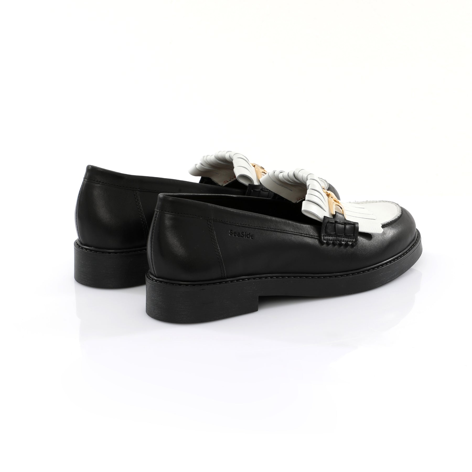 Mocassin Frange {Cuir} PLAT P25-400
