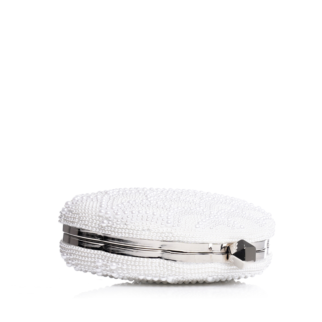 Pochette blanc Perlée