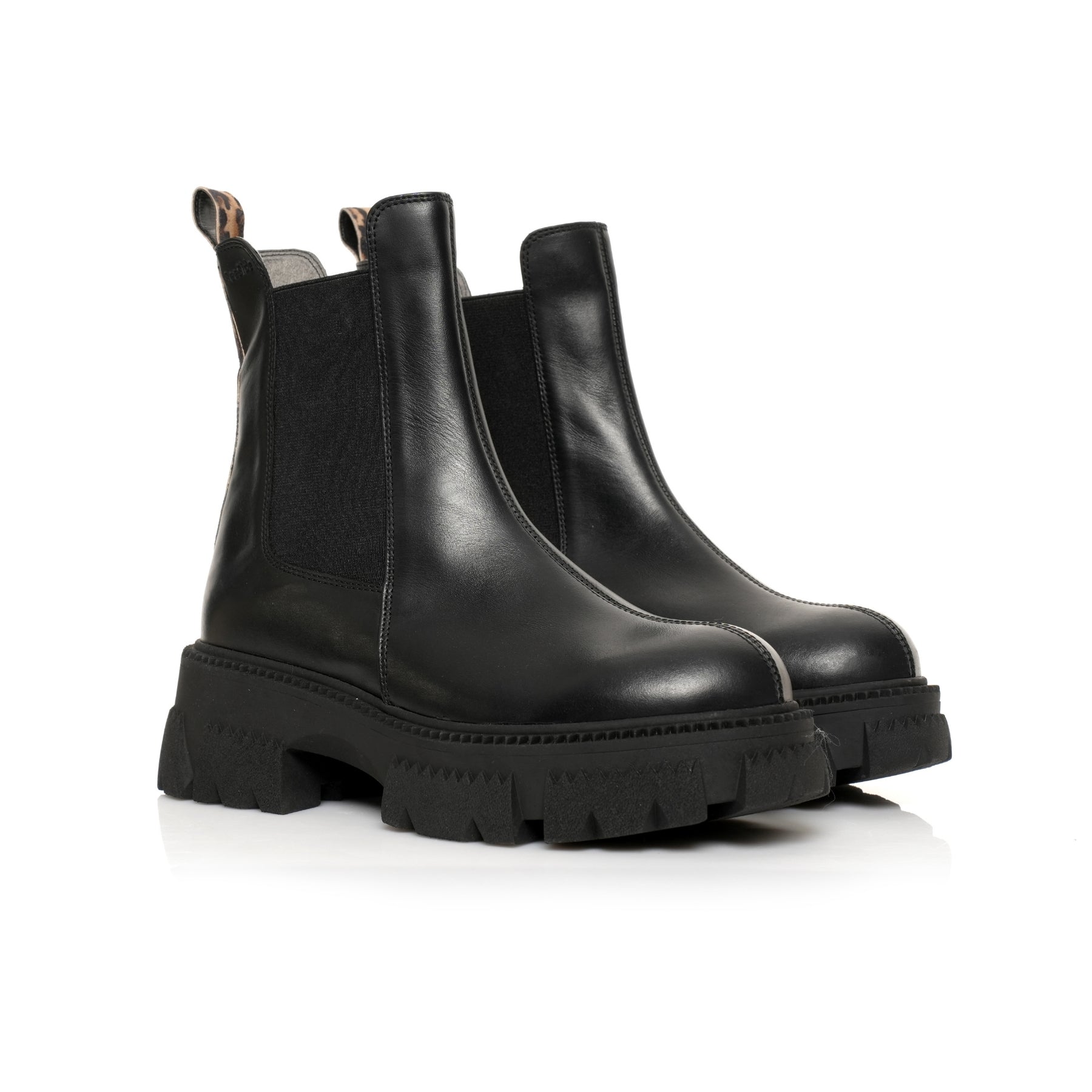 Bottine cuir avec Elastique H25-T901