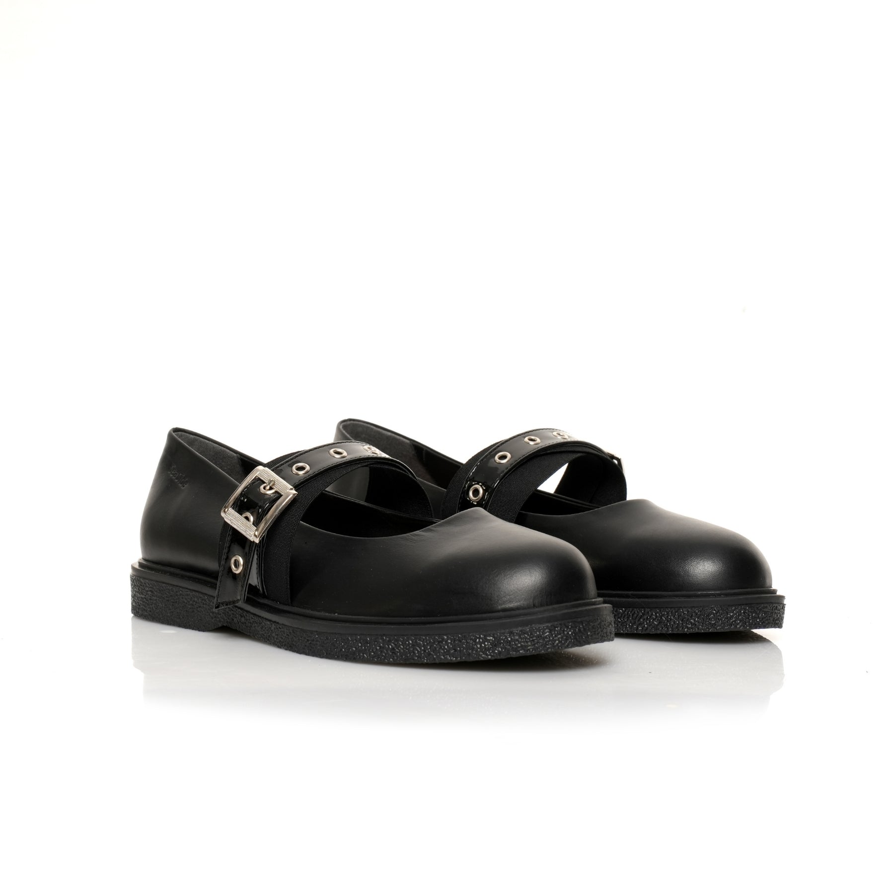 Mary jane Cuir Plat H25-1801
