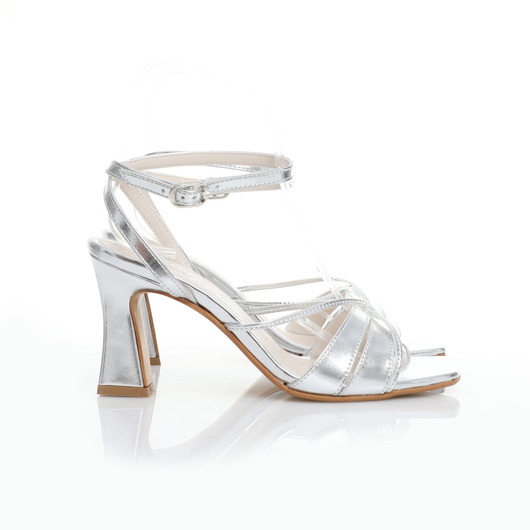 Sandale de Soirée Demi-Talon Argent seaside
