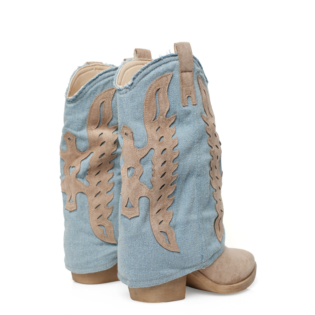 Botte Santiag Velour Denim H25-F527