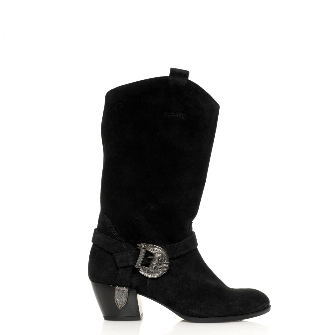 Botte Santiag CUIR Velours H25-F400