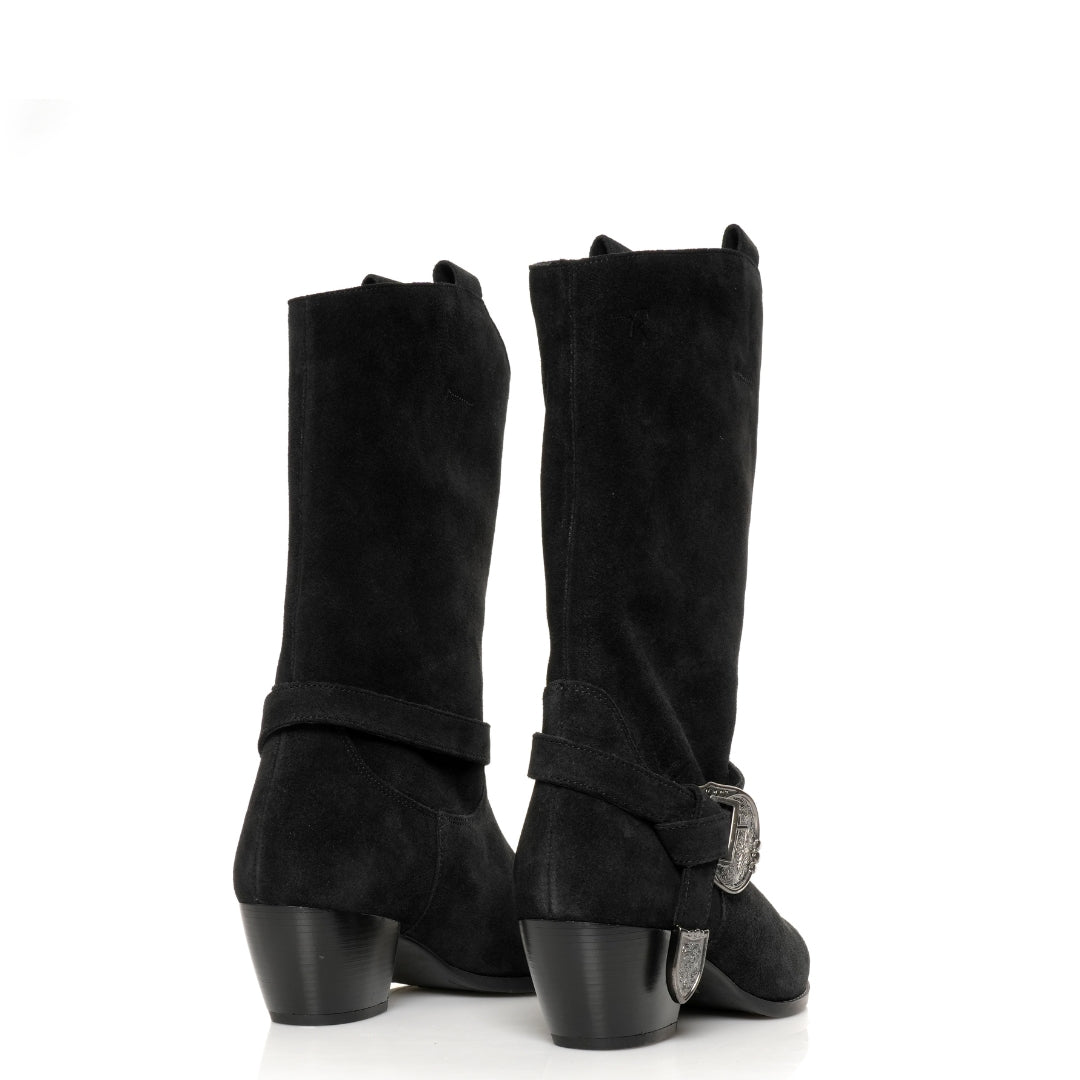 Botte Santiag CUIR Velours H25-F400