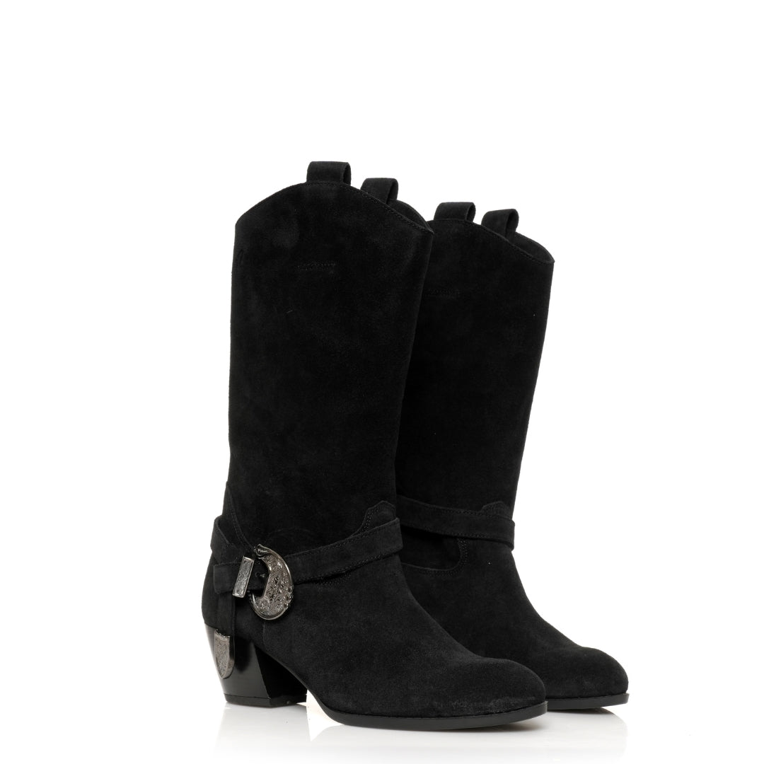 Botte Santiag CUIR Velours H25-F400