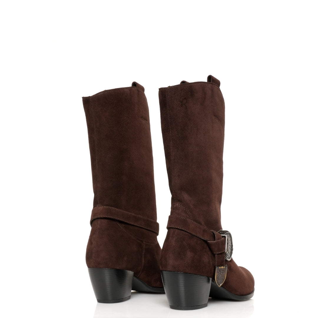 Botte Santiag CUIR Velours H25-F400