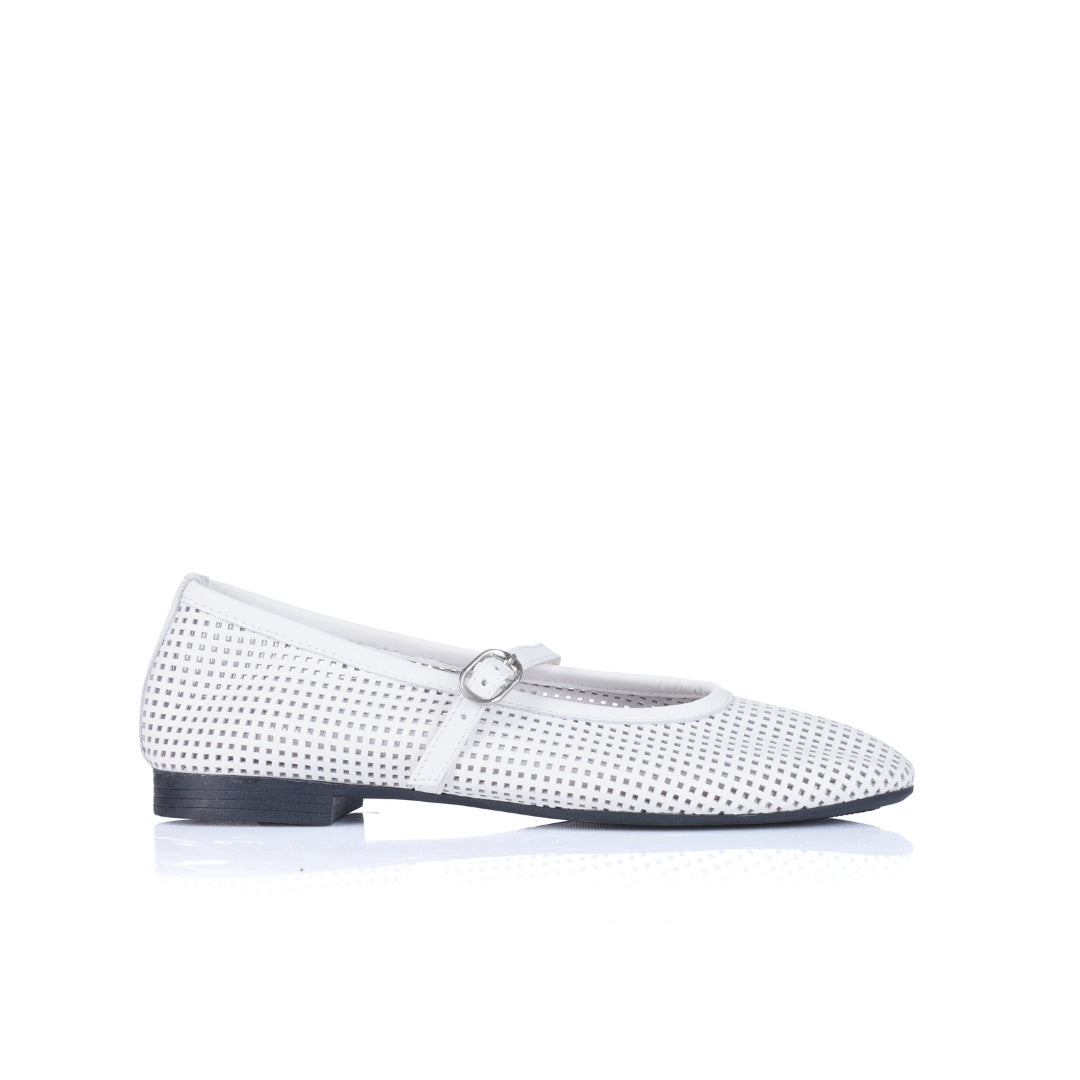 Mary Jane Cuir Perforé Confort E26-205
