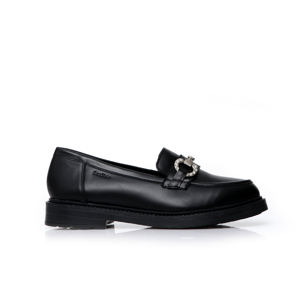 Mocassin CUIR Avec Accesoire Strass P26-406