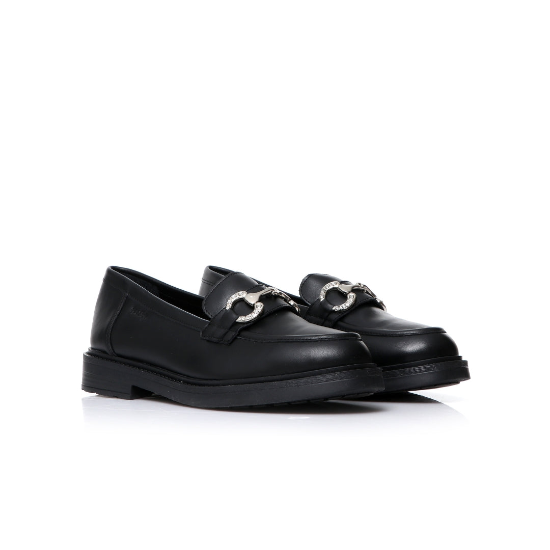 Mocassin CUIR Avec Accesoire Strass P26-406