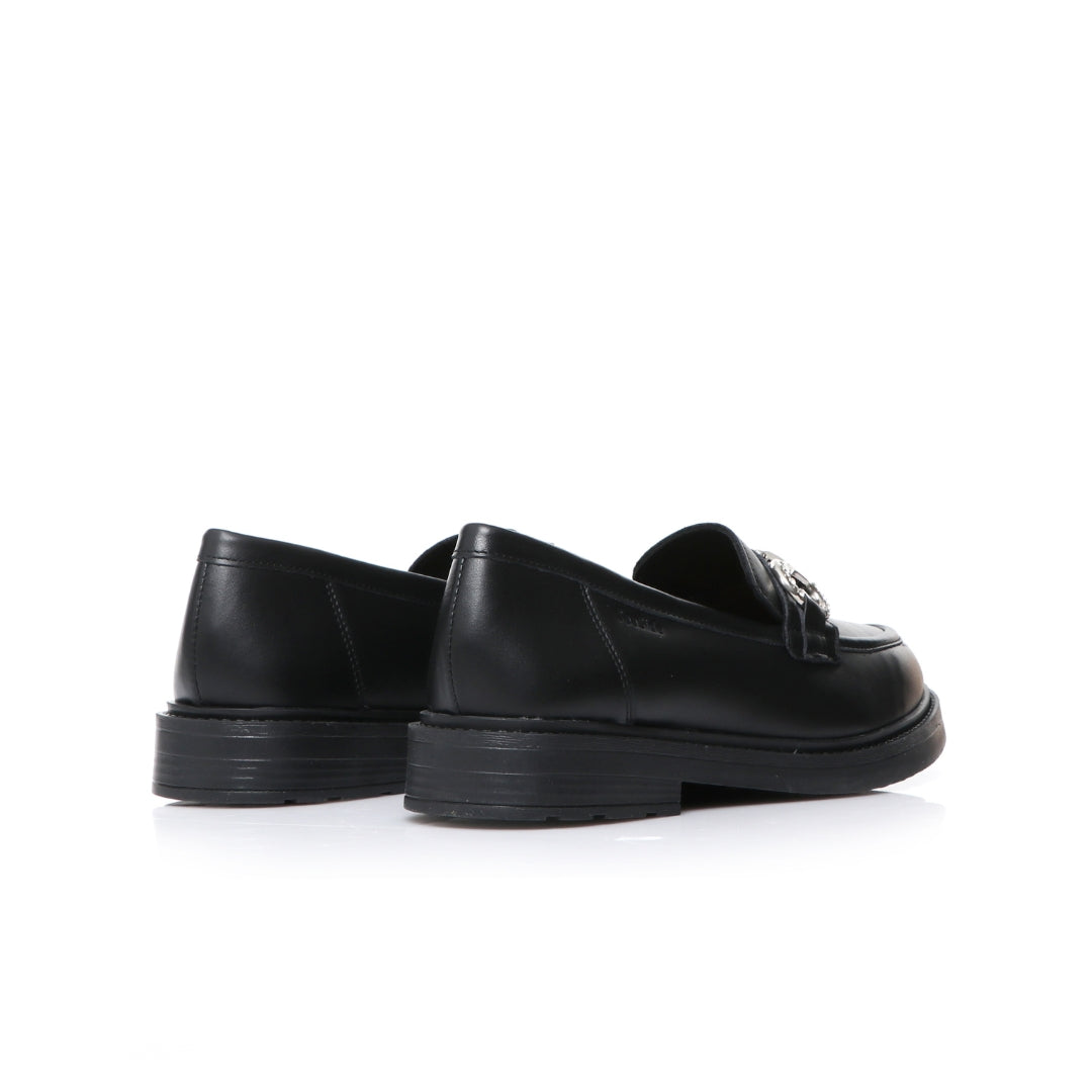 Mocassin CUIR Avec Accesoire Strass P26-406
