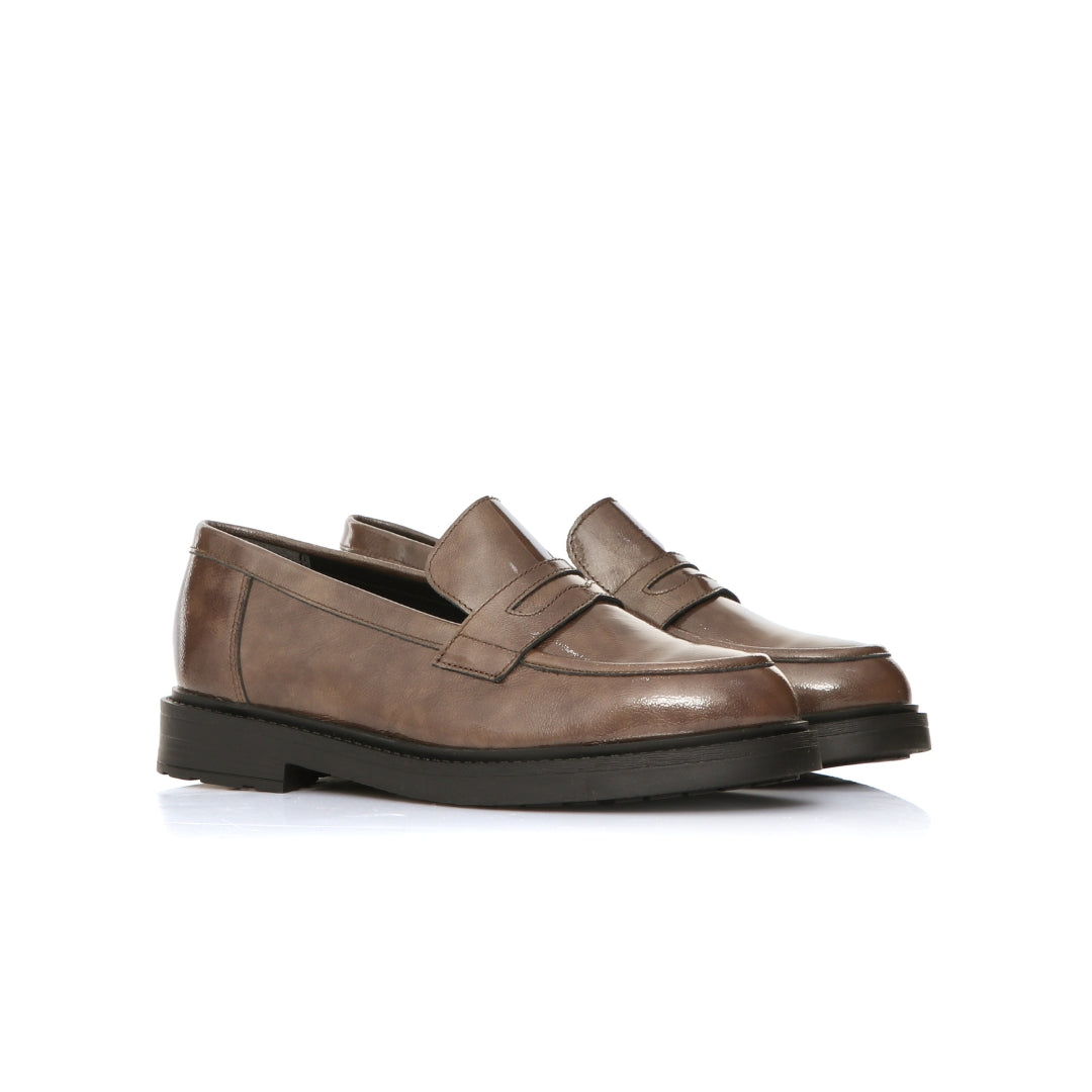 Mocassin CUIR Plat H25-010