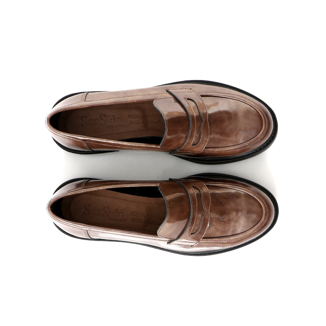 Mocassin CUIR Plat H25-010