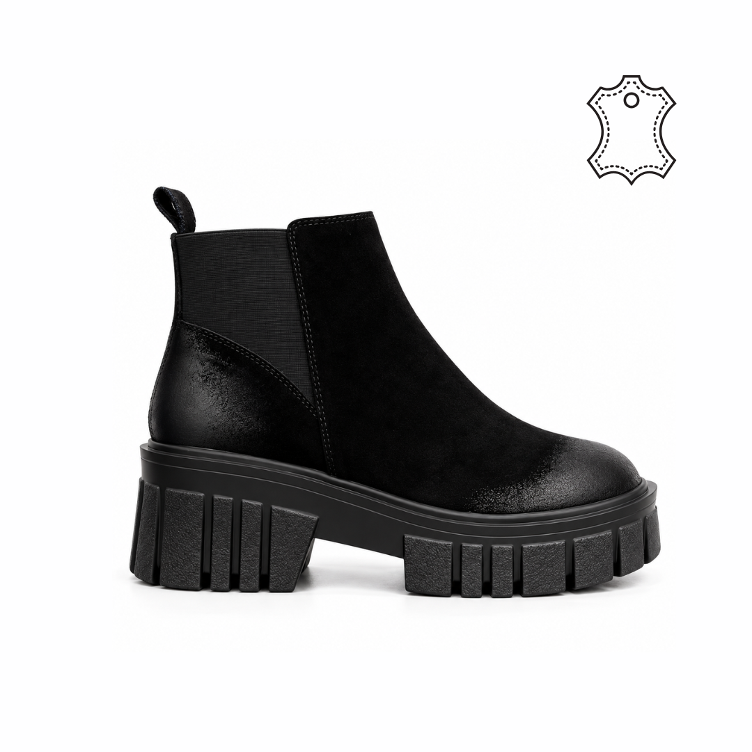 bottine cuir élastique