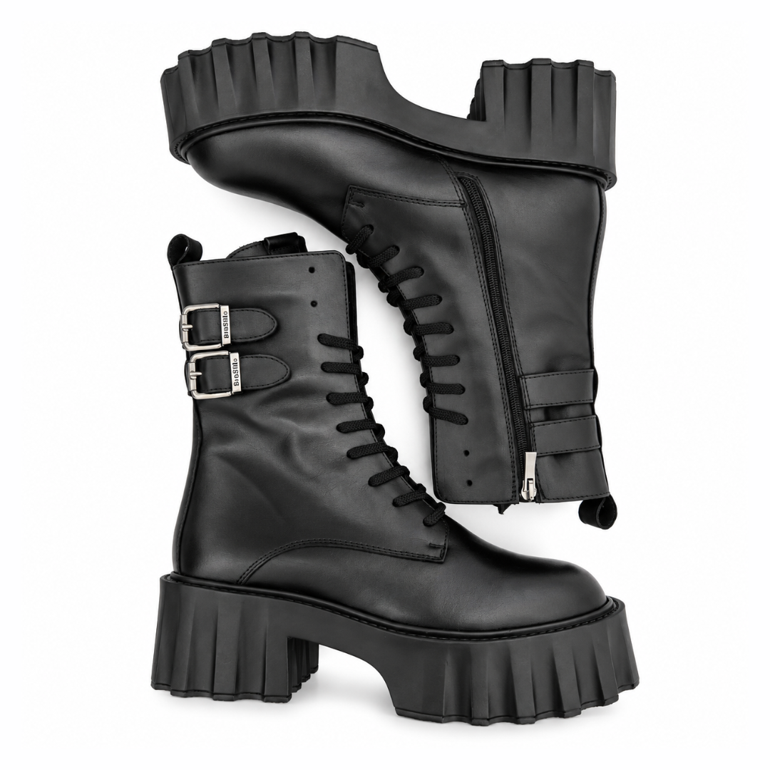 brodequin cuir à plateforme