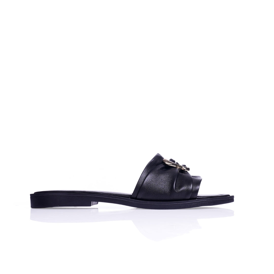 claquette cuir femme noire papillon 100 cuir confortable