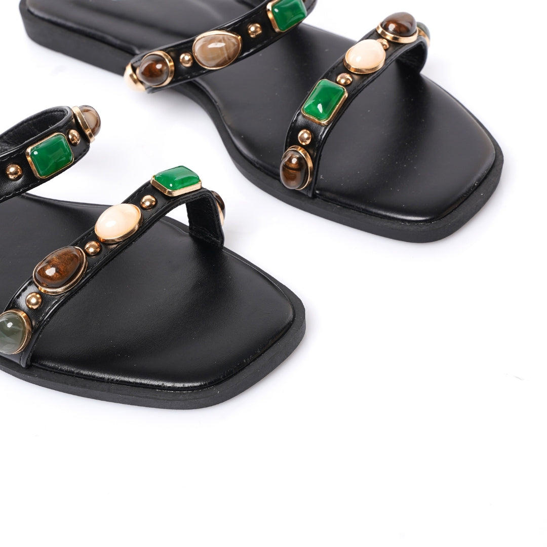 claquette simple noir femme