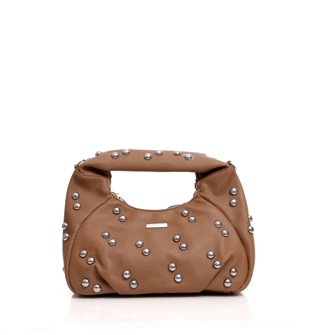 sac clouté taupe