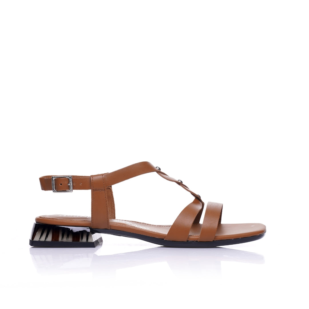 sandale cuir camel