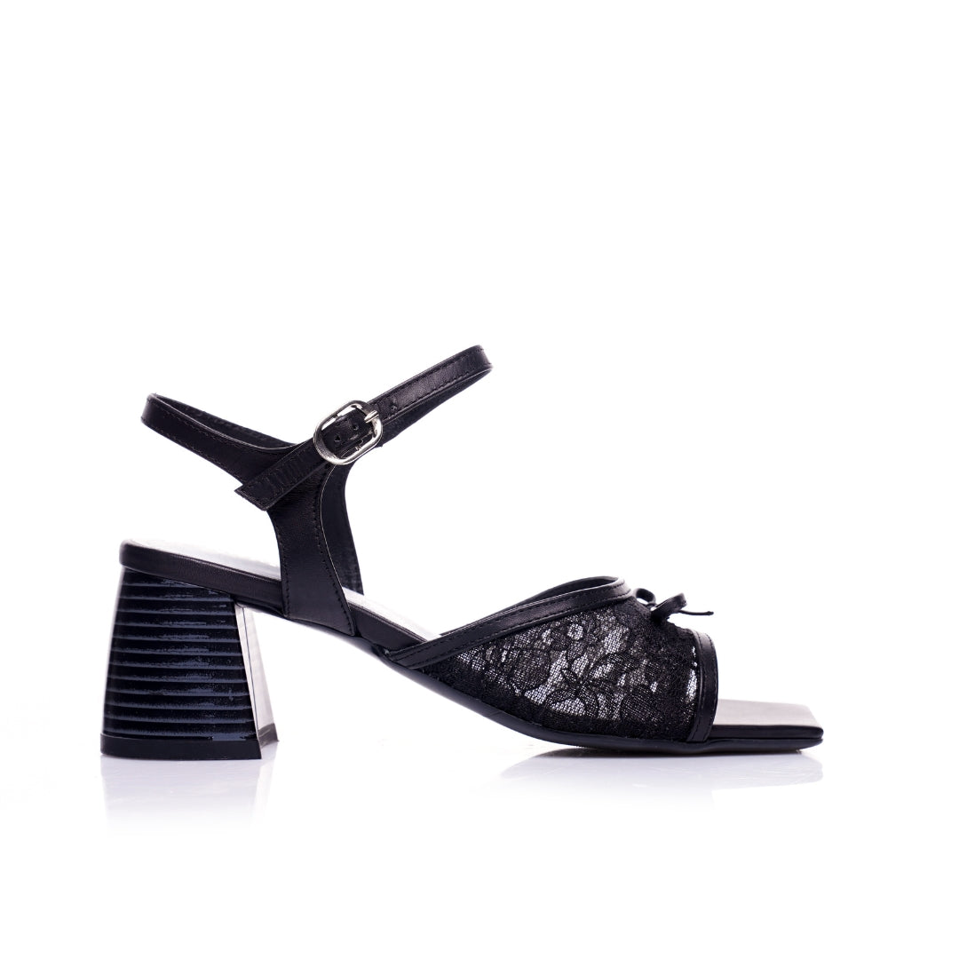 sandale cuir noir