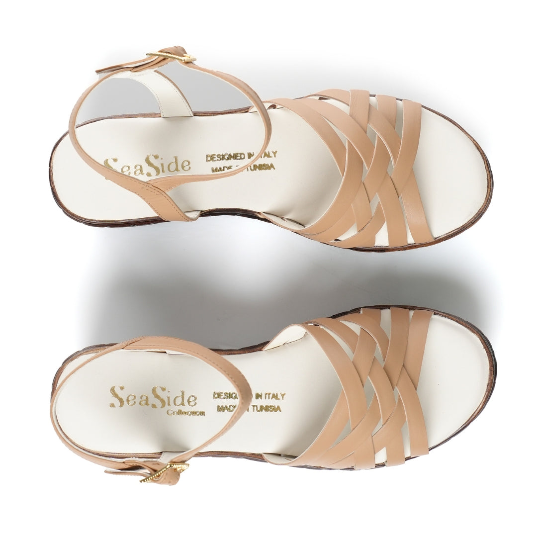 sandales cuir compensées confortables