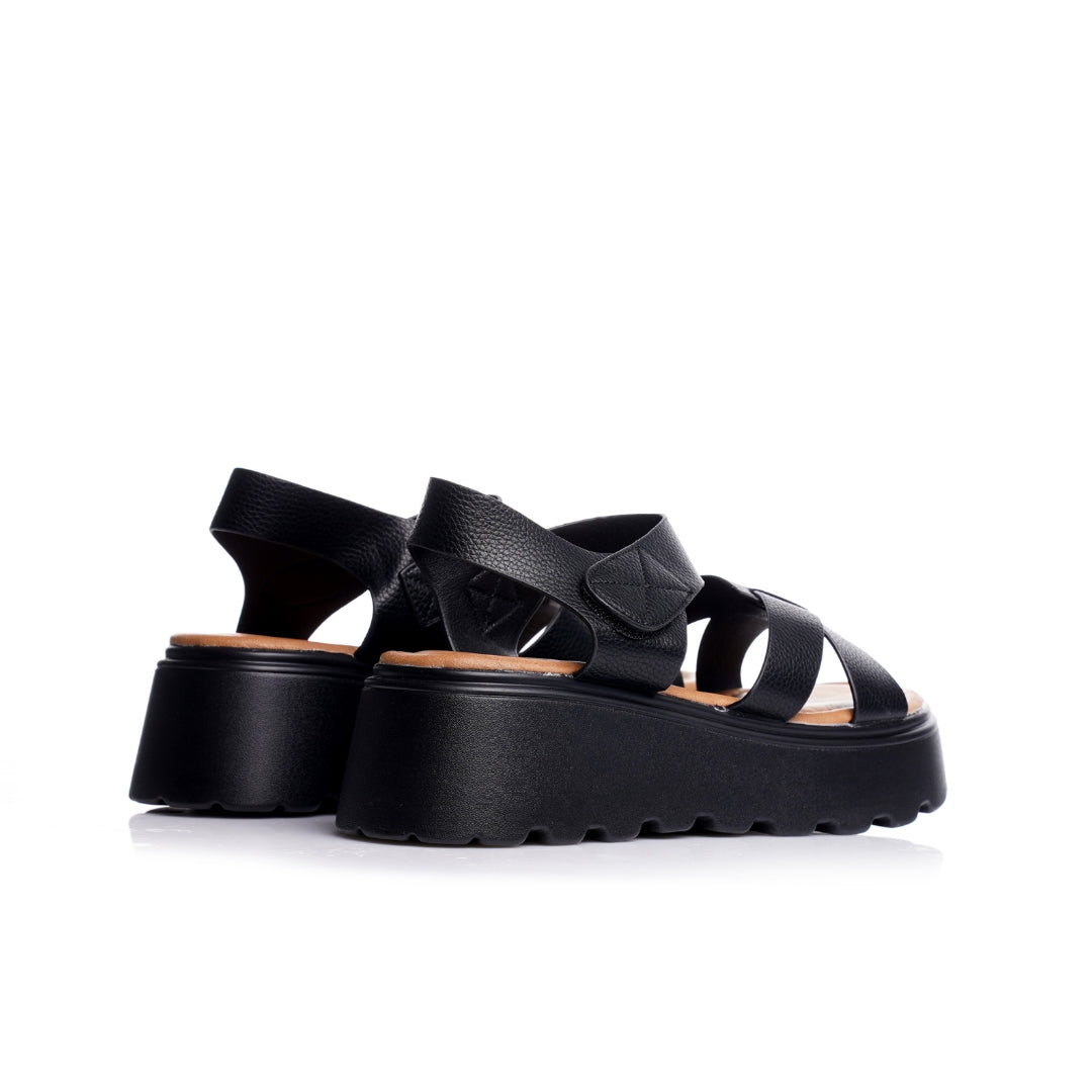 sandales plateforme femme noir légères
