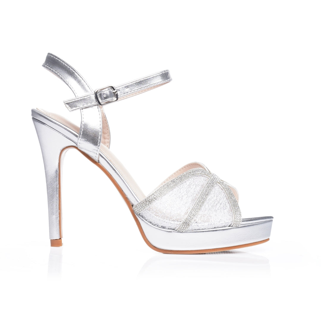 sandales talon haut femme argent elegante soiree tunisie