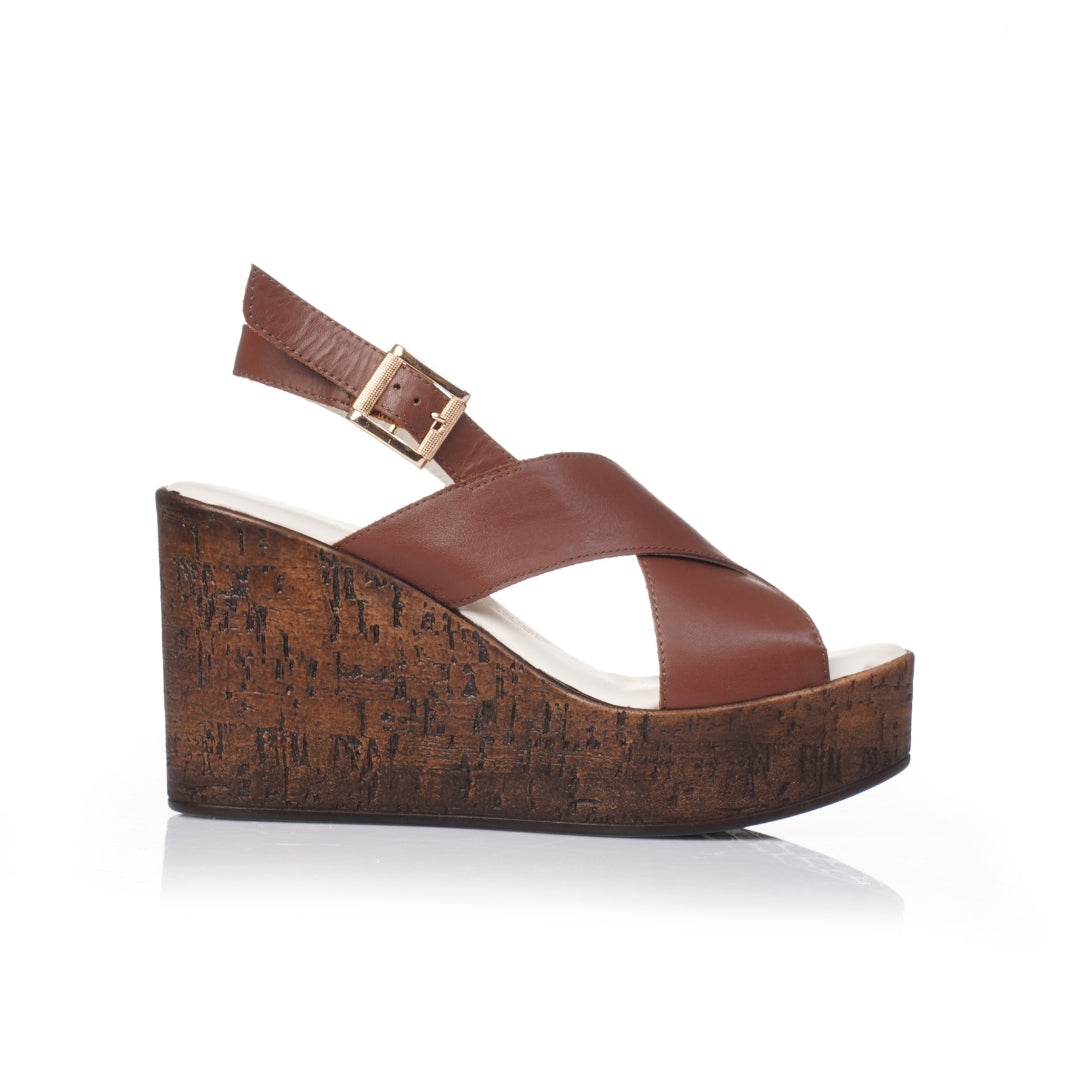 Sandales compensées Cuir croisées E26-902
