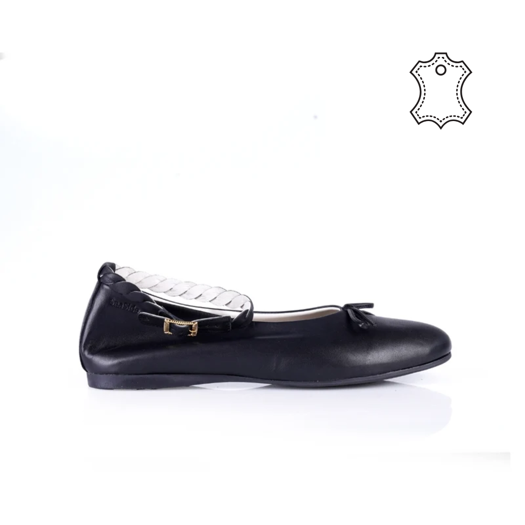 Ballerines Bride Cheville Tressée en Cuir  P26-2507