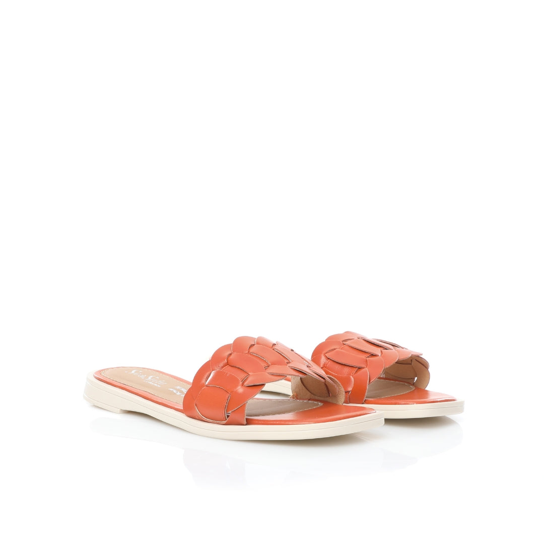 Claquettes Femme Cuir Tressées Confort E25-056